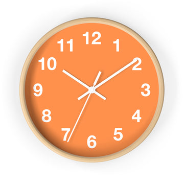Bright Orange Minimalist Wall Clock